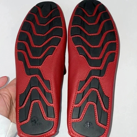 Gucci Driver Red Leather Loafers G7, US8 - Picture 6 of 10